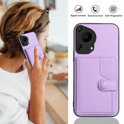 For Huawei Pura 70 Ultra Button Card Bag RFID Anti-theft Phone Case(Purple)