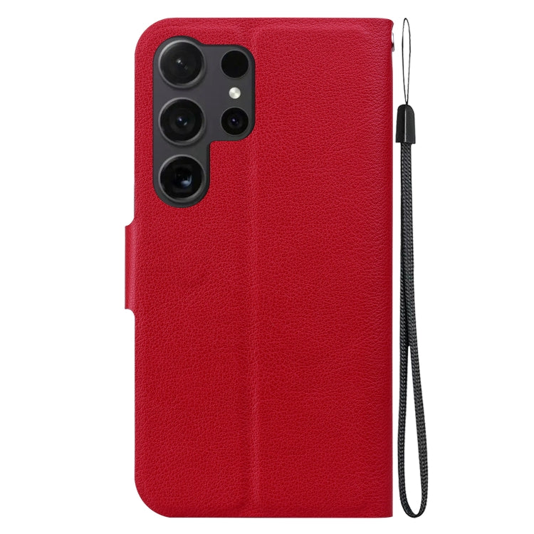 For Samsung Galaxy S25 Ultra 5G Ultra-thin Voltage Magnetic Buckle Leather Phone Case(Red)