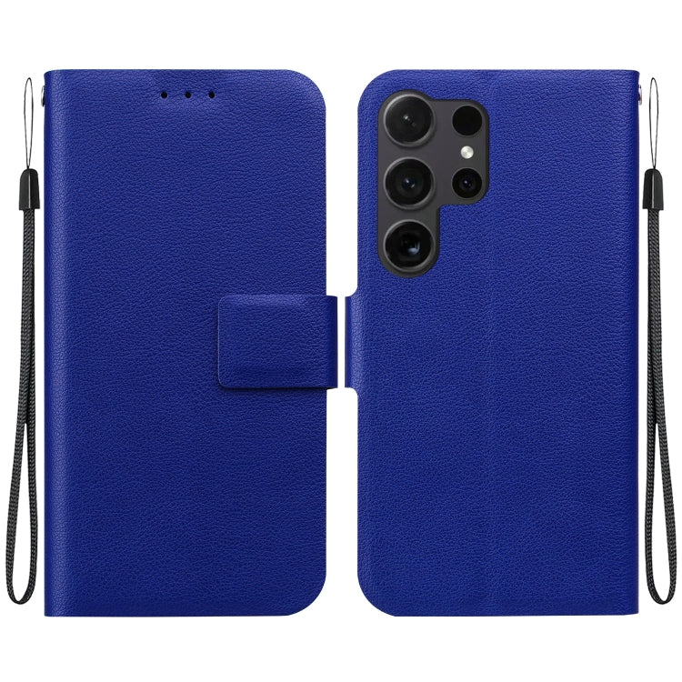 For Samsung Galaxy S25 Ultra 5G Ultra-thin Voltage Magnetic Buckle Leather Phone Case(Blue)