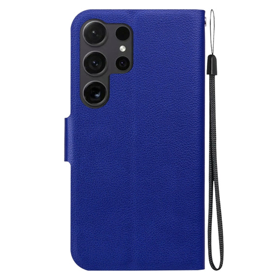 For Samsung Galaxy S25 Ultra 5G Ultra-thin Voltage Magnetic Buckle Leather Phone Case(Blue)