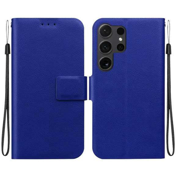 For Samsung Galaxy S25 Ultra 5G Ultra-thin Voltage Magnetic Buckle Leather Phone Case(Blue)