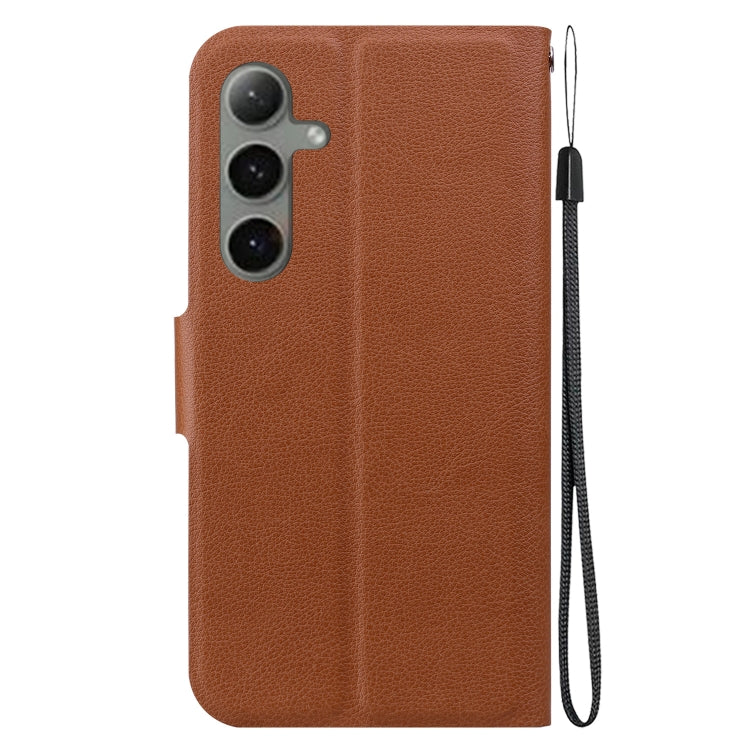 For Samsung Galaxy S25+ 5G Ultra-thin Voltage Magnetic Buckle Leather Phone Case(Brown)