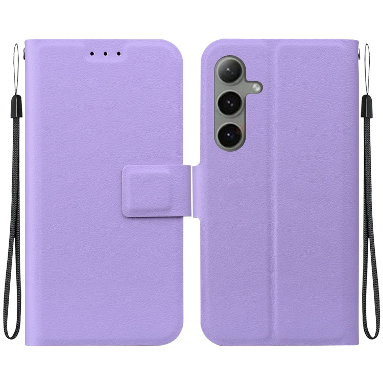 For Samsung Galaxy S25+ 5G Ultra-thin Voltage Magnetic Buckle Leather Phone Case(Purple)