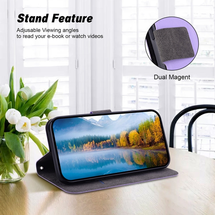 For Samsung Galaxy S25+ 5G Ultra-thin Voltage Magnetic Buckle Leather Phone Case(Purple)