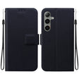For Samsung Galaxy S25+ 5G Ultra-thin Voltage Magnetic Buckle Leather Phone Case(Black) - Galaxy S25+ 5G Cases by PMC TechLife | Online Shopping South Africa | PMC TechLife | Buy Now Pay Later Mobicred