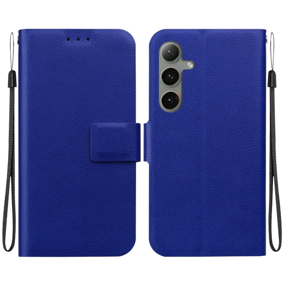 For Samsung Galaxy S25+ 5G Ultra-thin Voltage Magnetic Buckle Leather Phone Case(Blue)