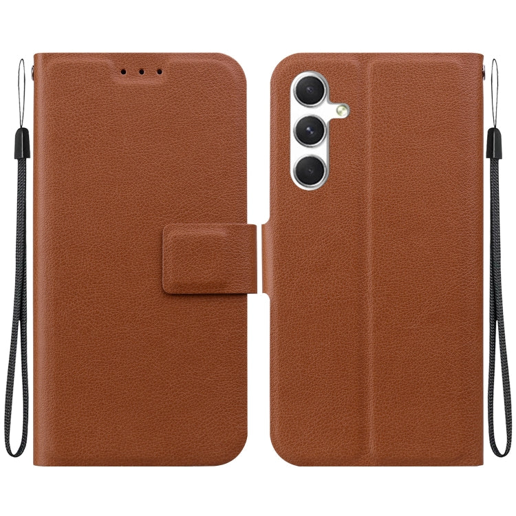 For Samsung Galaxy S25 5G Ultra-thin Voltage Magnetic Buckle Leather Phone Case(Brown)