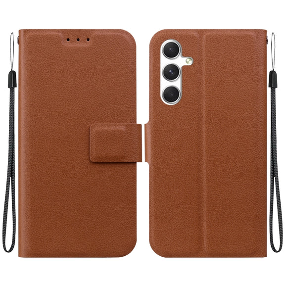 For Samsung Galaxy S25 5G Ultra-thin Voltage Magnetic Buckle Leather Phone Case(Brown)
