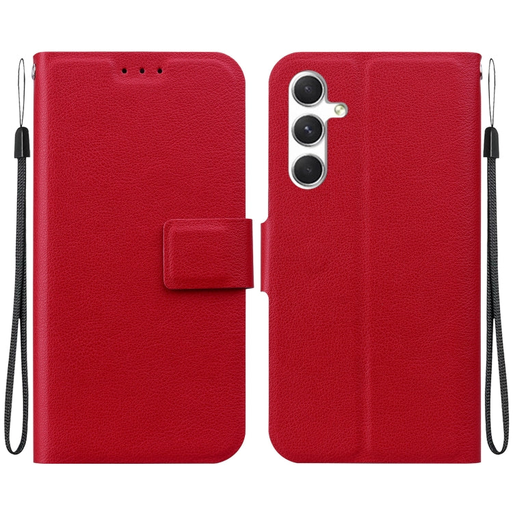 For Samsung Galaxy S25 5G Ultra-thin Voltage Magnetic Buckle Leather Phone Case(Red)