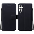 For Samsung Galaxy S25 5G Ultra-thin Voltage Magnetic Buckle Leather Phone Case(Black) - Galaxy S25 5G Cases by PMC TechLife | Online Shopping South Africa | PMC TechLife | Buy Now Pay Later Mobicred