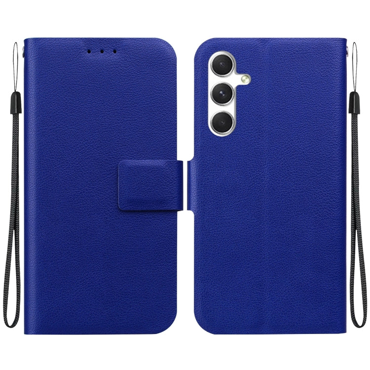 For Samsung Galaxy S25 5G Ultra-thin Voltage Magnetic Buckle Leather Phone Case(Blue)
