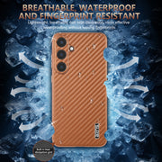 For Samsung Galaxy S25 5G AZNS Electroplated Edge Carbon Fiber Texture Phone Case(Black)
