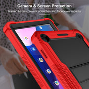 For Lenovo Tab M10 3rd Gen / TB328 Silicone Hybrid PC Tablet Case with Holder(Red Black)
