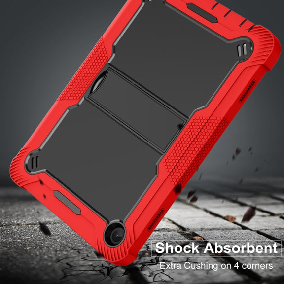For Lenovo Tab M10 3rd Gen / TB328 Silicone Hybrid PC Tablet Case with Holder(Red Black)