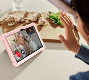 For Lenovo Tab M10 3rd Gen / TB328 Silicone Hybrid PC Tablet Case with Holder(Rose Gold)