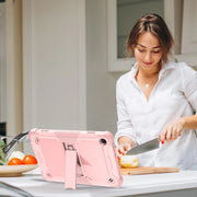 For Lenovo Tab M10 3rd Gen / TB328 Silicone Hybrid PC Tablet Case with Holder(Rose Gold)