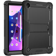 For Lenovo Tab M10 3rd Gen / TB328 Silicone Hybrid PC Tablet Case with Holder(Black)