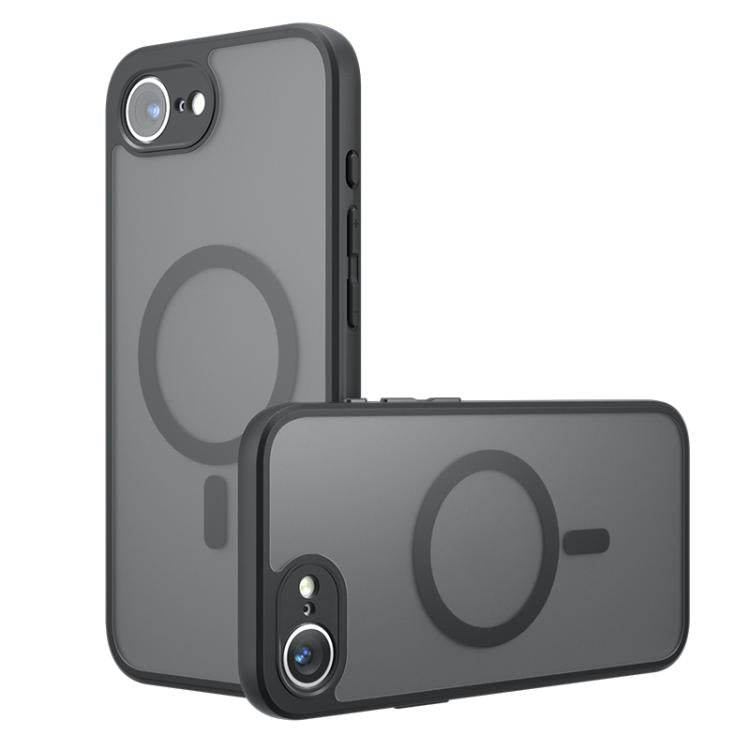 For iPhone 16e Armor MagSafe Precise Hole PC Hybrid TPU Phone Case(Frosted Black)