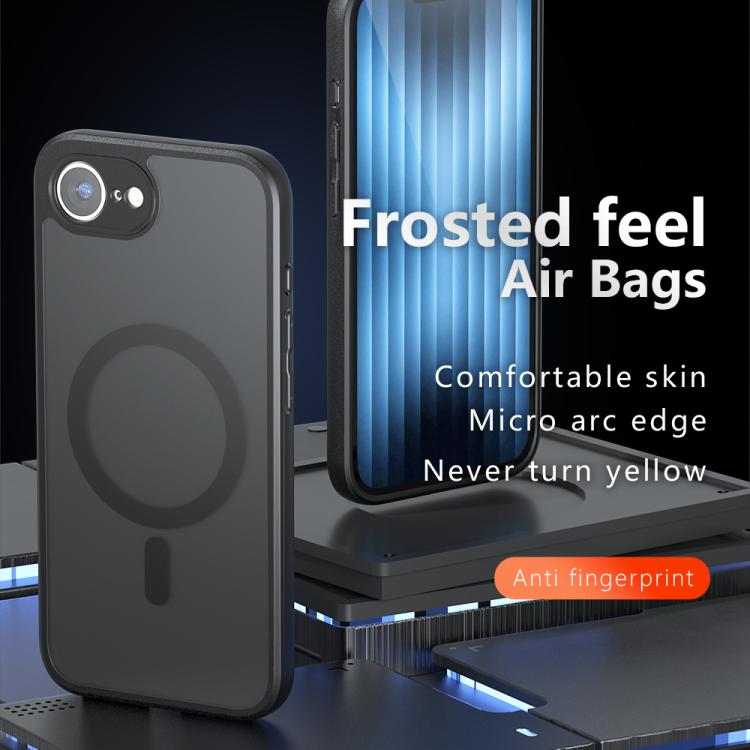 For iPhone 16e Armor MagSafe Precise Hole PC Hybrid TPU Phone Case(Frosted Black)
