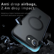 For iPhone 16e Armor MagSafe Precise Hole PC Hybrid TPU Phone Case(Frosted Black)