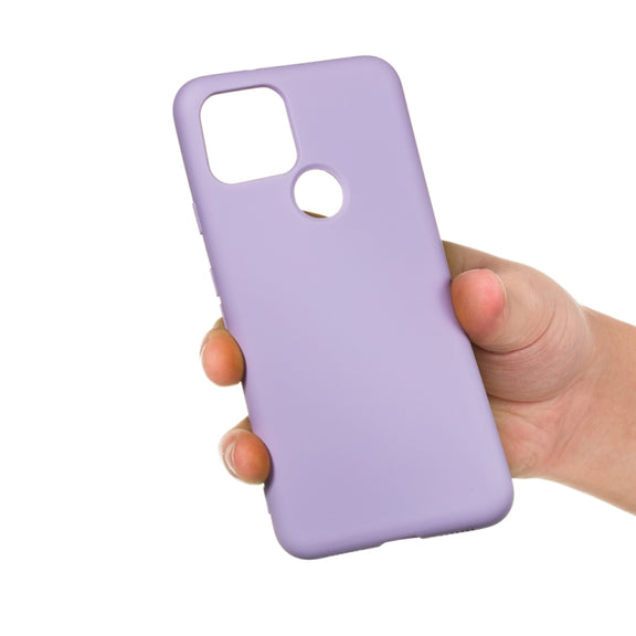 For Google Pixel 5 Pure Color Liquid Silicone Shockproof Full Coverage Case(Purple)