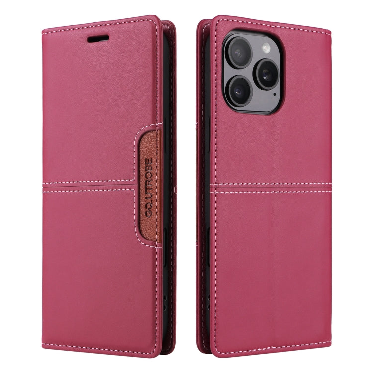 For iPhone 16 Pro GQUTROBE G01 RFID Anti-theft Leather Phone Case(Red)