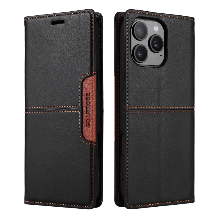 For iPhone 16 Pro GQUTROBE G01 RFID Anti-theft Leather Phone Case(Black)