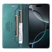 For iPhone 16 Pro GQUTROBE G01 RFID Anti-theft Leather Phone Case(Green)