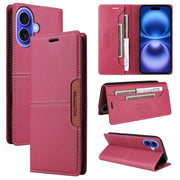 For iPhone 16 Plus GQUTROBE G01 RFID Anti-theft Leather Phone Case(Red)