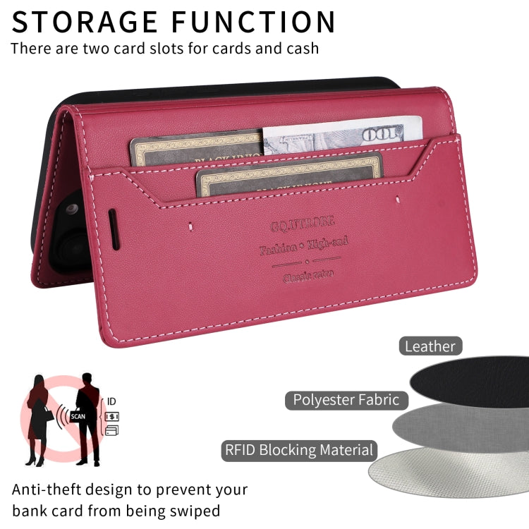 For iPhone 16 Plus GQUTROBE G01 RFID Anti-theft Leather Phone Case(Red)