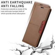 For iPhone 16 Plus GQUTROBE G01 RFID Anti-theft Leather Phone Case(Brown)
