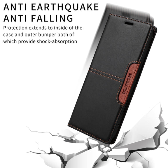 For iPhone 16 Plus GQUTROBE G01 RFID Anti-theft Leather Phone Case(Black)