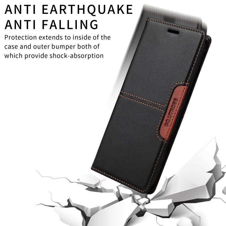 For iPhone 16 Plus GQUTROBE G01 RFID Anti-theft Leather Phone Case(Black)