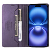 For iPhone 16 Plus GQUTROBE G01 RFID Anti-theft Leather Phone Case(Purple)