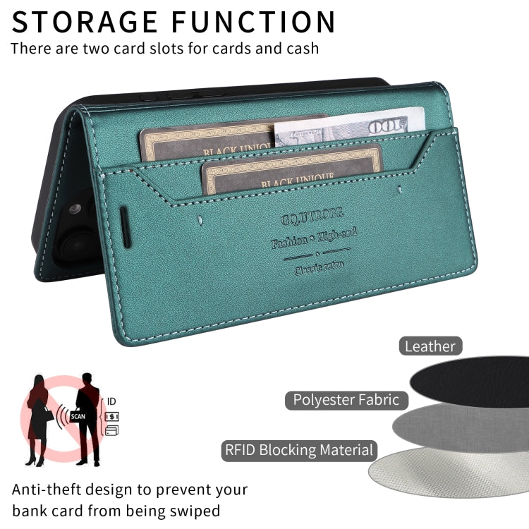 For iPhone 16 Plus GQUTROBE G01 RFID Anti-theft Leather Phone Case(Green)