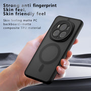 For Honor Magic6 Pro Armor MagSafe Precise Hole PC Hybrid TPU Phone Case(Frosted Black)