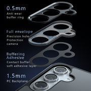 For Samsung Galaxy S25 5G Armor Precise Hole PC Hybrid TPU Phone Case(Transparent)
