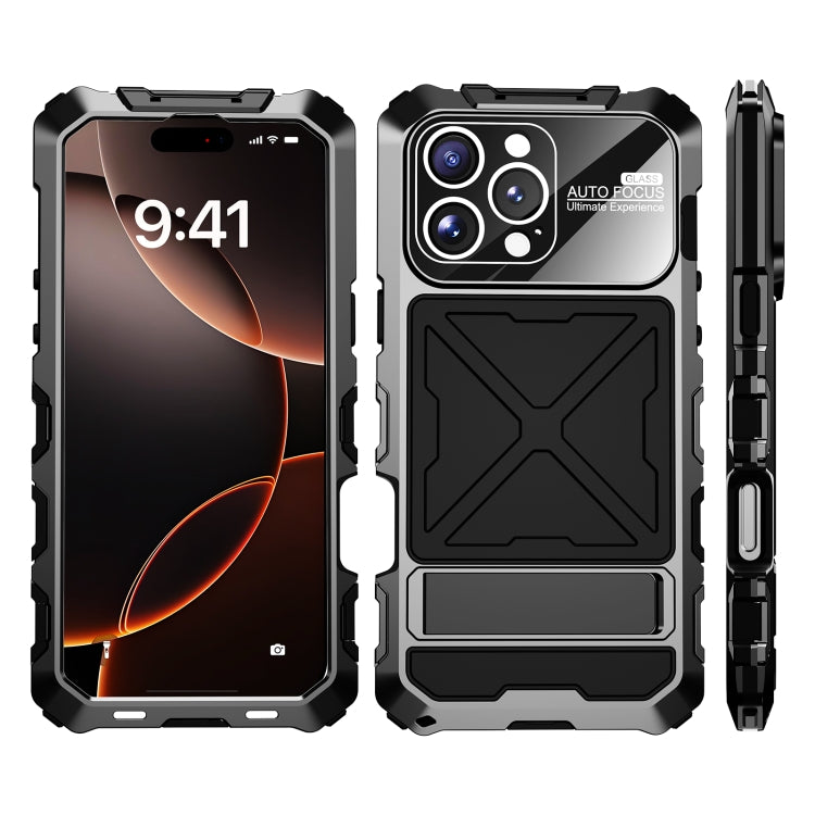 For iPhone 16 Pro Max R-JUST Life Water-resistant Dustproof Shockproof Phone Case(Black)