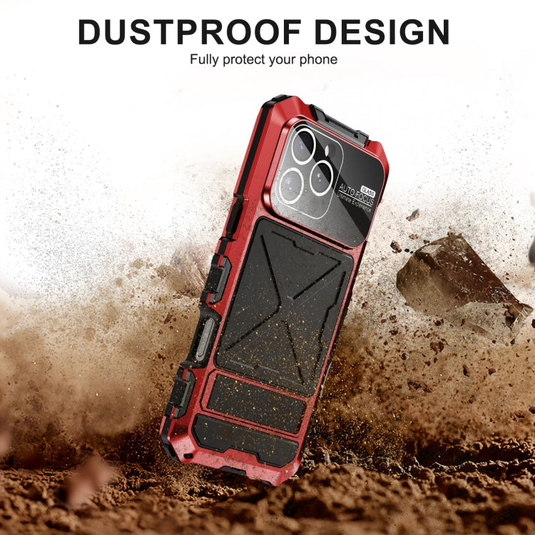 For iPhone 16 Pro Max R-JUST Life Water-resistant Dustproof Shockproof Phone Case(Red)