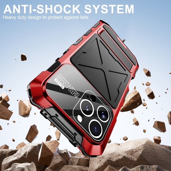 For iPhone 16 Pro Max R-JUST Life Water-resistant Dustproof Shockproof Phone Case(Red)