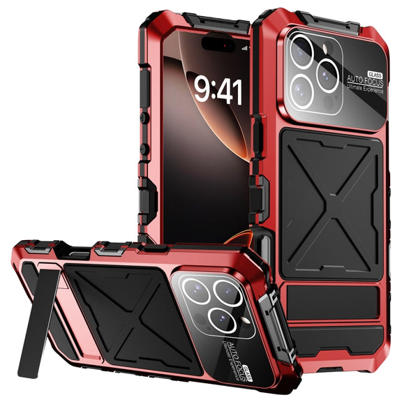 For iPhone 16 Pro Max R-JUST Life Water-resistant Dustproof Shockproof Phone Case(Red)