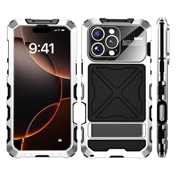 For iPhone 16 Pro Max R-JUST Life Water-resistant Dustproof Shockproof Phone Case(Silver)