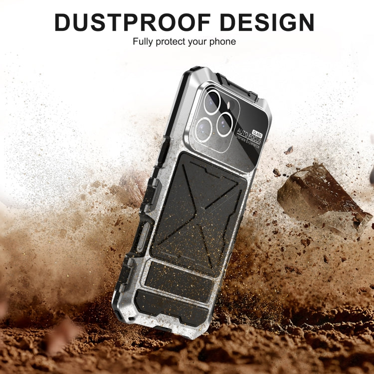 For iPhone 16 Pro Max R-JUST Life Water-resistant Dustproof Shockproof Phone Case(Silver)