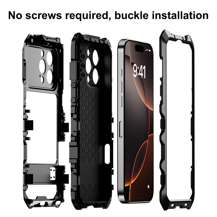 For iPhone 16 Pro R-JUST Life Water-resistant Dustproof Shockproof Phone Case(Black)