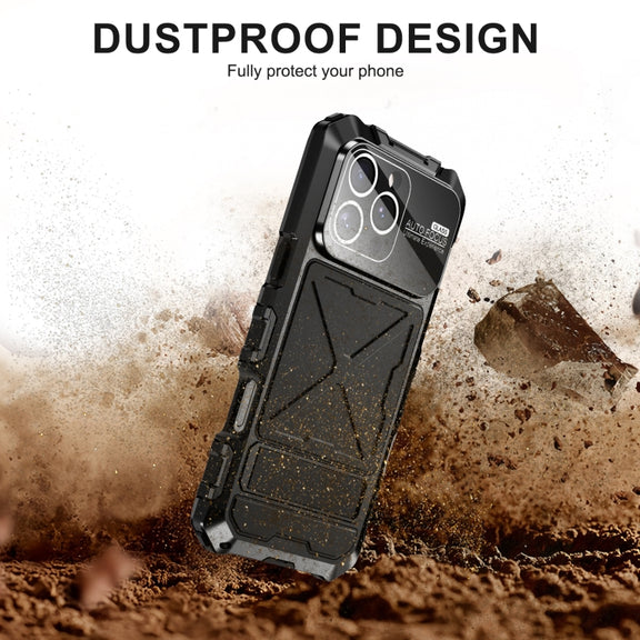 For iPhone 16 Pro R-JUST Life Water-resistant Dustproof Shockproof Phone Case(Black)