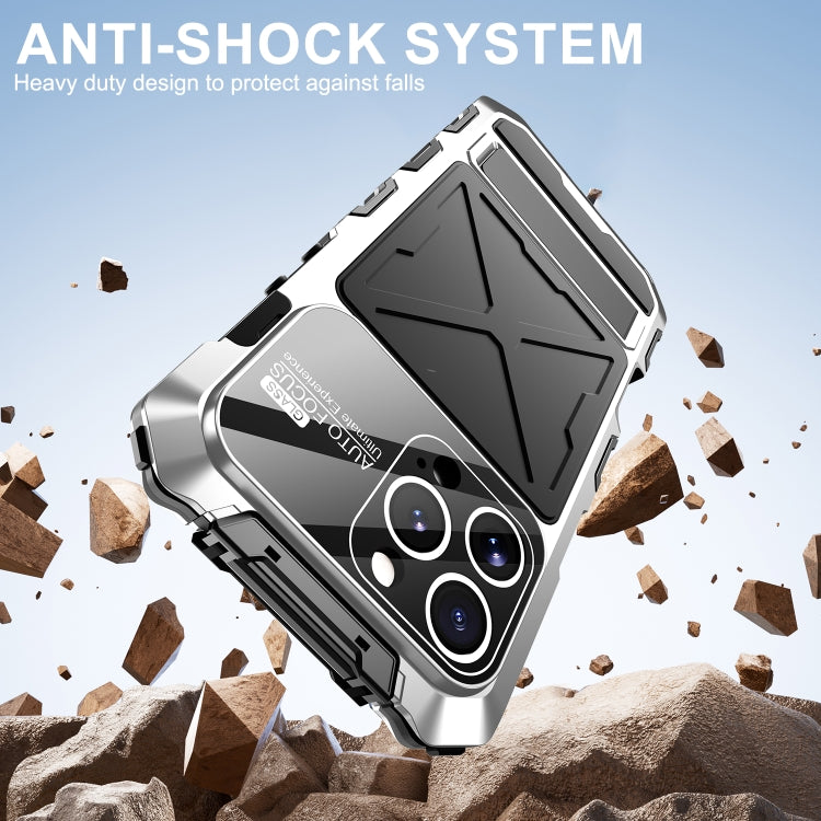 For iPhone 16 Pro R-JUST Life Water-resistant Dustproof Shockproof Phone Case(Silver)