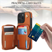For iPhone 16 Pro Max AwQuer Crossbody Zipper Wallet Rhombic Leather Back Phone Case(Brown)