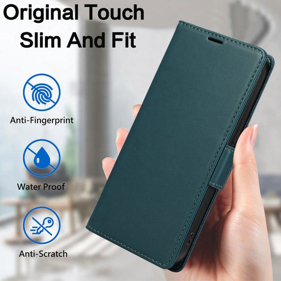 For Samsung Galaxy S25 Ultra 5G Side Buckle RFID Anti-theft Leather Phone Case(Green)
