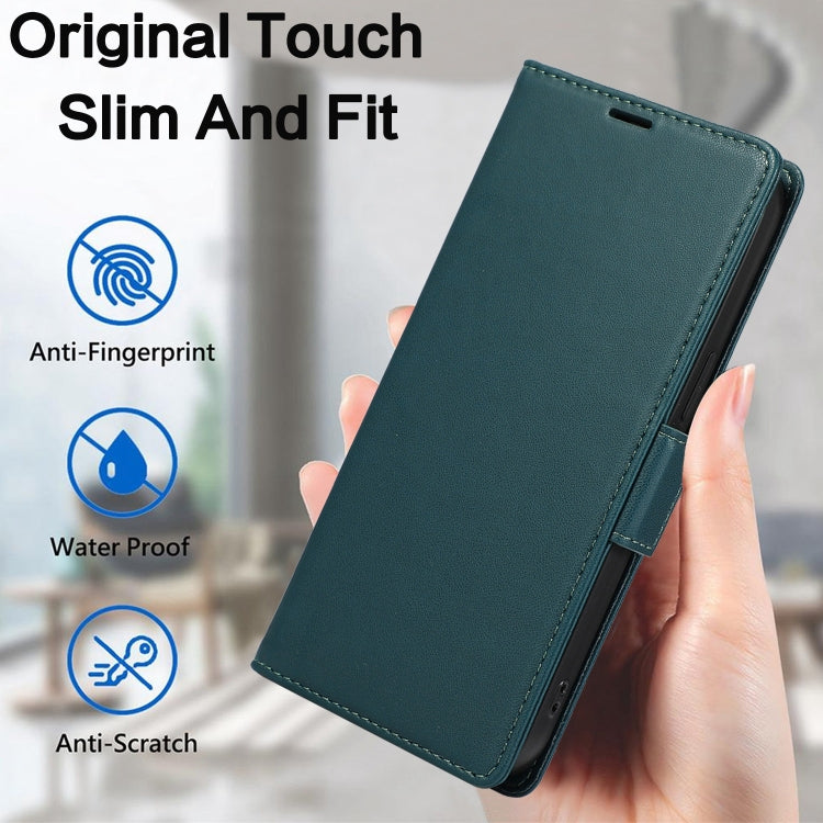 For Samsung Galaxy S25 Ultra 5G Side Buckle RFID Anti-theft Leather Phone Case(Green)