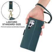 For Samsung Galaxy S25 Ultra 5G Side Buckle RFID Anti-theft Leather Phone Case(Green)
